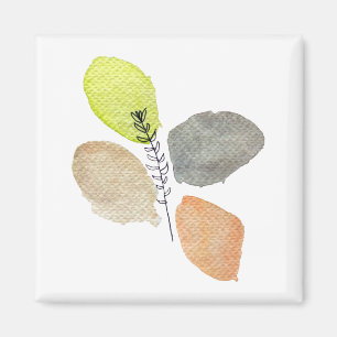 Modern Aesthetic watercolor leaf Magnet