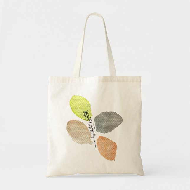 Modern Aesthetic watercolor leaf Tote Bag (Front)