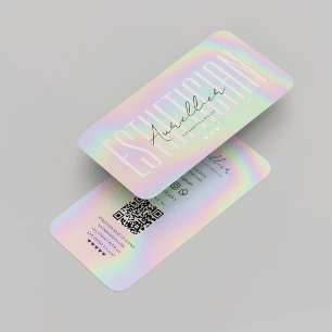 Modern Aesthetician Cosmetologist Holographic Business Card