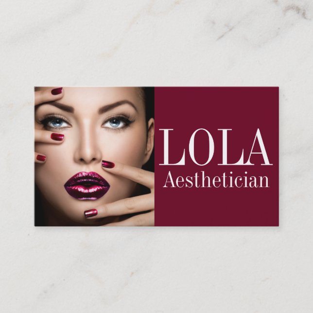 Modern Aesthetician Salon & Spa Makeup Artist Business Card (Front)