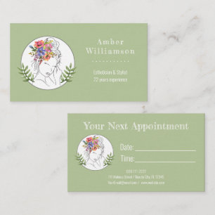 Modern Aesthetician Stylist Spa Elegant Chic Flora Appointment Card