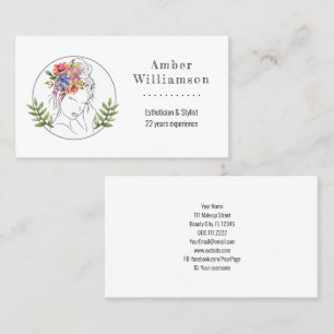 Modern Aesthetician Stylist Spa Elegant Chic Flora Business Card