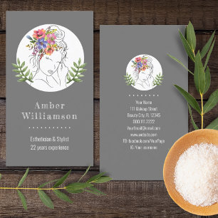 Modern Aesthetician Stylist Spa Elegant Chic Flora Business Card