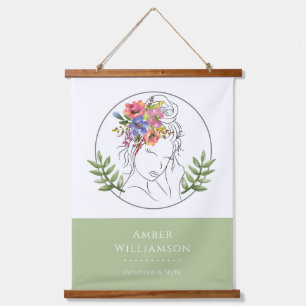 Modern Aesthetician Stylist Spa Elegant Chic Flora Hanging Tapestry