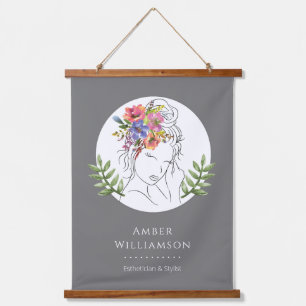 Modern Aesthetician Stylist Spa Elegant Chic Flora Hanging Tapestry