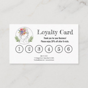 Modern Aesthetician Stylist Spa Elegant Chic Flora Loyalty Card