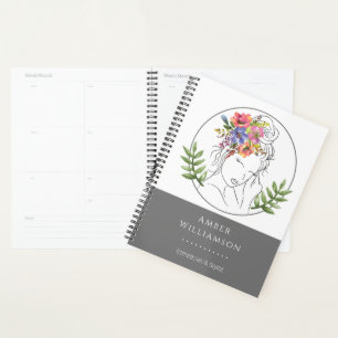 Modern Aesthetician Stylist Spa Elegant Chic Flora Planner