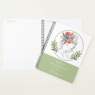 Modern Aesthetician Stylist Spa Elegant Chic Flora Planner