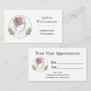 Modern Aesthetician Stylist Spa Elegant Woman Appointment Card