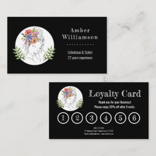 Modern Aesthetician Stylist Spa Elegant Woman Loyalty Card