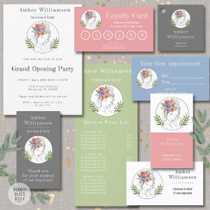 Modern Aesthetician Stylist Spa Elegant Woman Rack Card