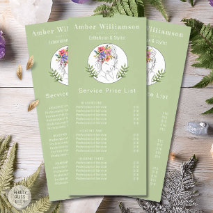 Modern Aesthetician Stylist Spa Elegant Woman Rack Card