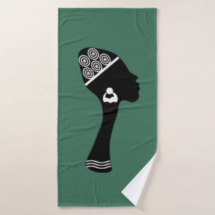 Modern African American abstract woman Bath Towel