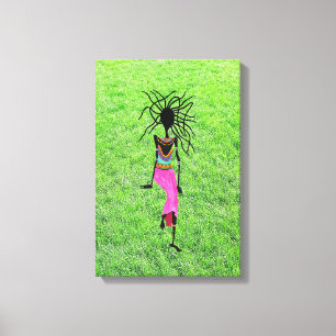 Modern African Art, Awesome Woman Warrior Canvas Print