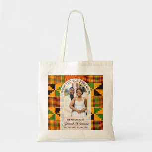 Modern African Ghana Kente WEDDING Guest Favour Tote Bag