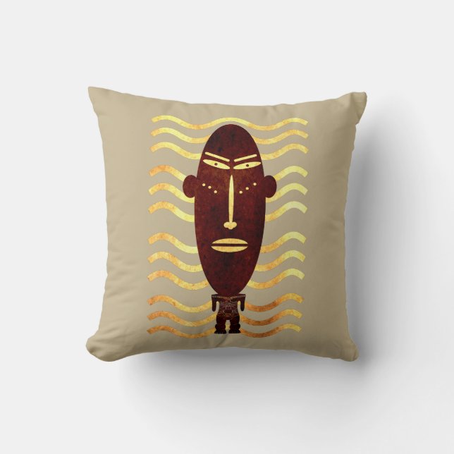 Modern African indigene abstract face art Cushion (Front)