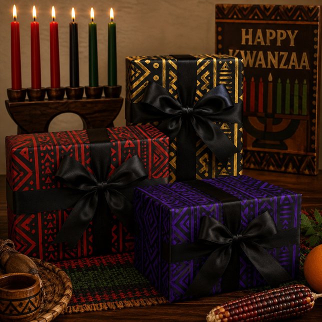 Modern African Mudcloth Inspired Wrapping Paper Sheet (Creator Uploaded)