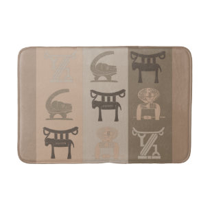 Modern African ornaments and symbol Bath Mat