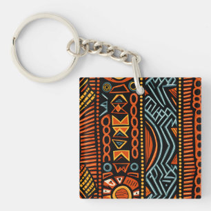 Modern African Print Tribal  Key Ring