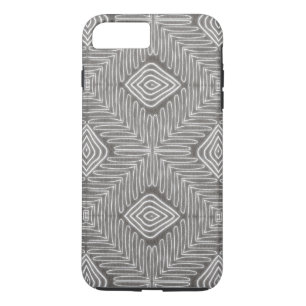 Modern African Tribal Grey Leather Look Case-Mate iPhone Case