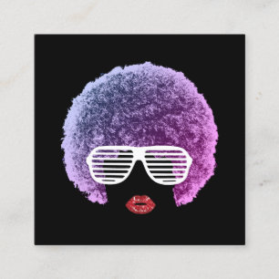 Modern Afro Hair Beauty Girl Fashion Stylist Square Business Card