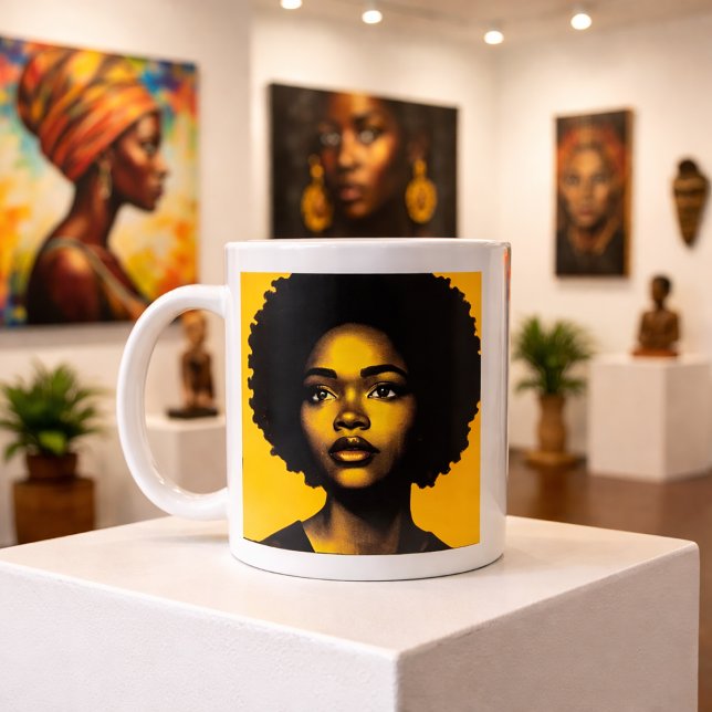 Modern Afro Portrait Pop Art Design Coffee Mug (Creator Uploaded)