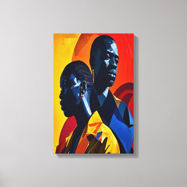 Modern Afrocentric Abstract Art Canvas Print (Front)