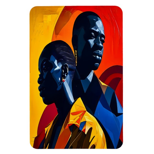 Modern Afrocentric Abstract Art Magnet (Vertical)