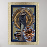 Modern Afrocentric Folk Art Poster Print