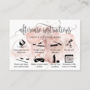 Modern aftercare card eyelash extensions icons