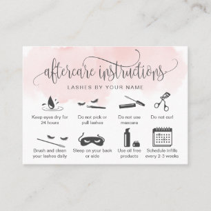 Modern aftercare card eyelash extensions icons