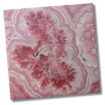 Modern Agate Marble Stone Pink Tile<br><div class="desc">A captivating pink rhodochrosite print that brings the delicate beauty of this stunning mineral to life. With a close-up perspective, this showcases the intricate details and mesmerising patterns of the rhodochrosite stone. Its soft, rosy pink hues create a soothing and enchanting visual experience, evoking a sense of serenity and grace....</div>