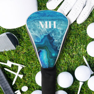 Modern Agate Monogram Golf Head Cover