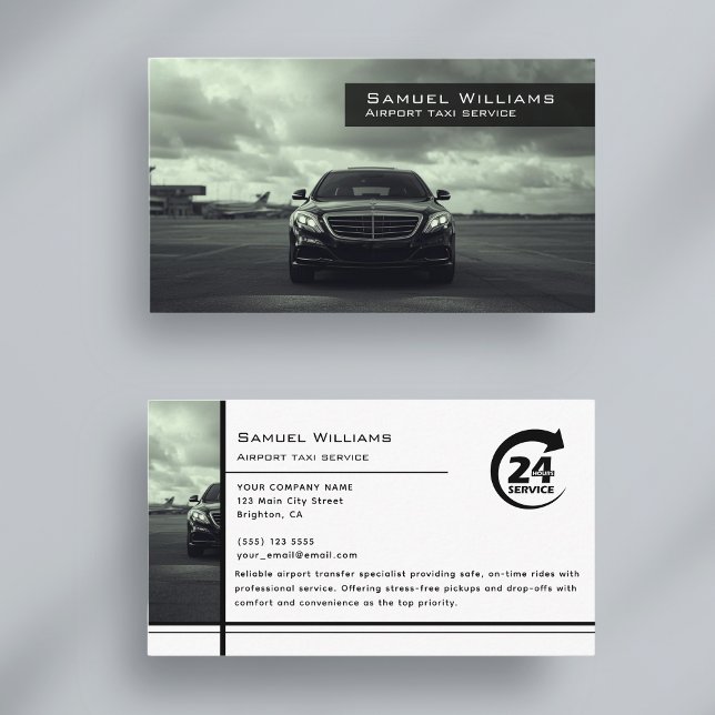 Modern airpor taxi service professional driver business card (Creator Uploaded)