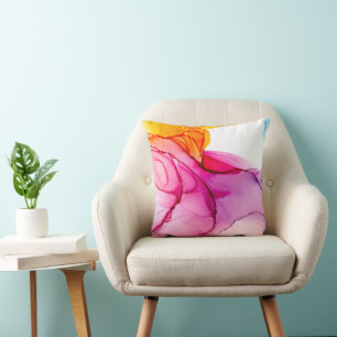 Modern Alcohol Ink Marbled Cushion