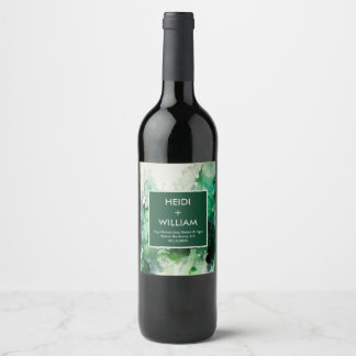 Modern Alcohol Ink | Wedding Wine Label