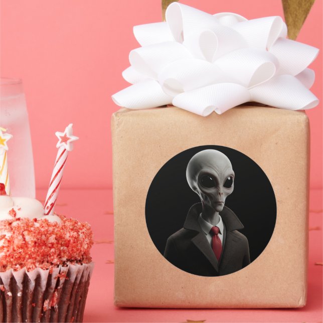 Modern Alien Classic Round Sticker (Party)