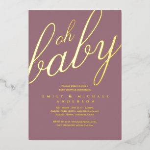 Modern All-in-1 GOLD FOIL Dusty Rose BABY SHOWER