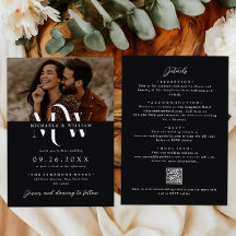 Modern All In One Elegant Monogram QR Code Wedding