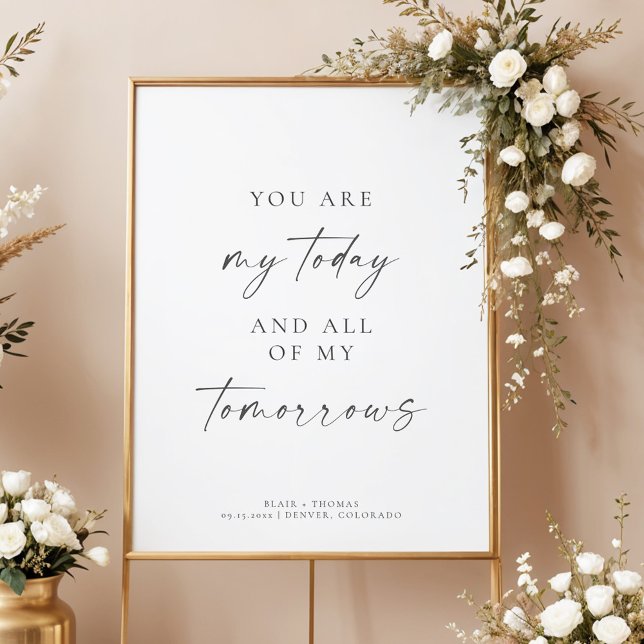 Modern All of My Tomorrows Wedding Welcome Poster (Creator Uploaded)