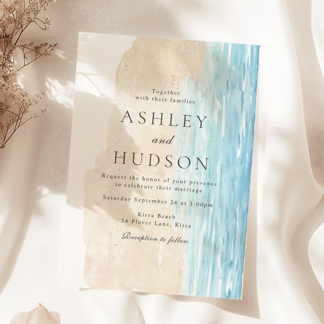 Modern All Seasons Beach Wedding Invitation (Creator Uploaded)