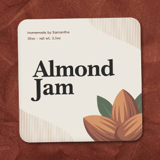 Modern Almond Jam Label Sticker