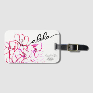 Modern Aloha Orchid Flower Luggage Tag