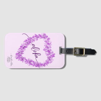 Modern Aloha Orchid Lei Heart Luggage Tag