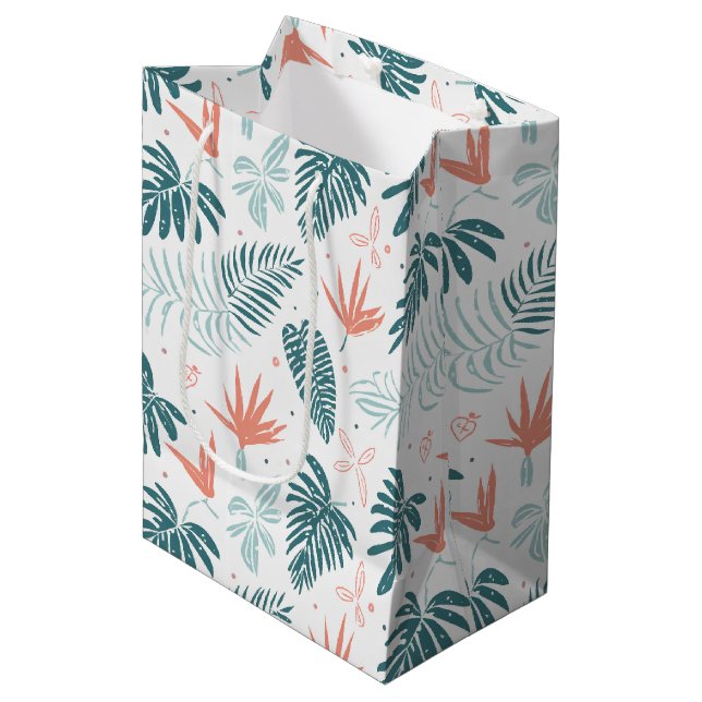 Modern aloha print medium gift bag (Front Angled)