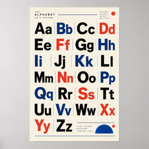 Modern Alphabet Uppercase and Lowercase Educationa Poster