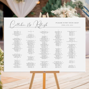 Modern alphabetical wedding seating chart