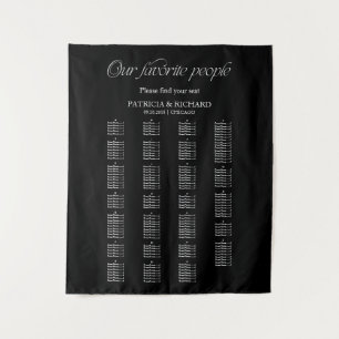 Modern Alphabetical Wedding Seating Chart Tapestry