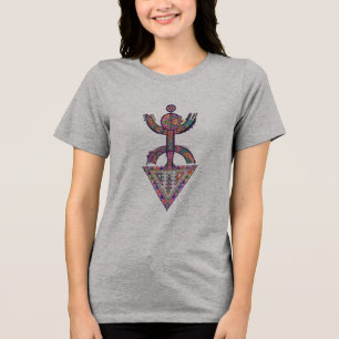 Modern Amazigh Yaz Symbol – Vibrant Tribal T-shirt Tri-Blend Shirt