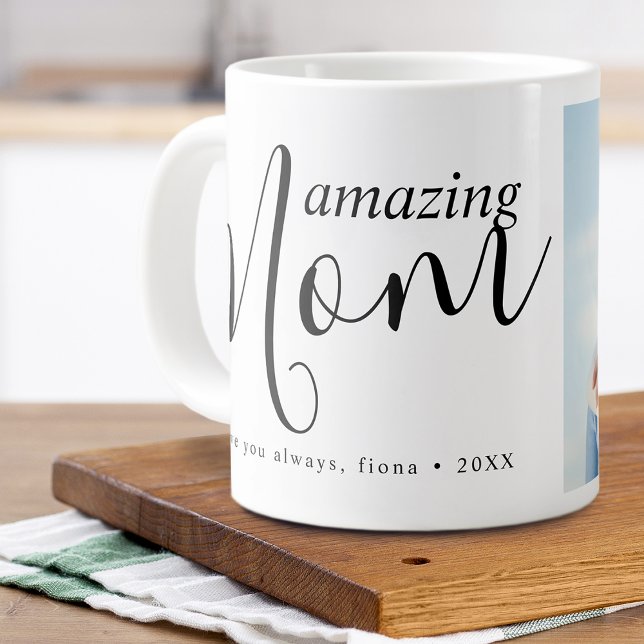 Modern Amazing Mom Photo Large Coffee Mug (Modern Amazing Mom Photo Giant Coffee Mug)